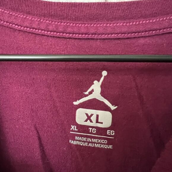 Jordan short sleeve tee shirt size xl marroon red mens workout top i267 - Picture 2 of 4